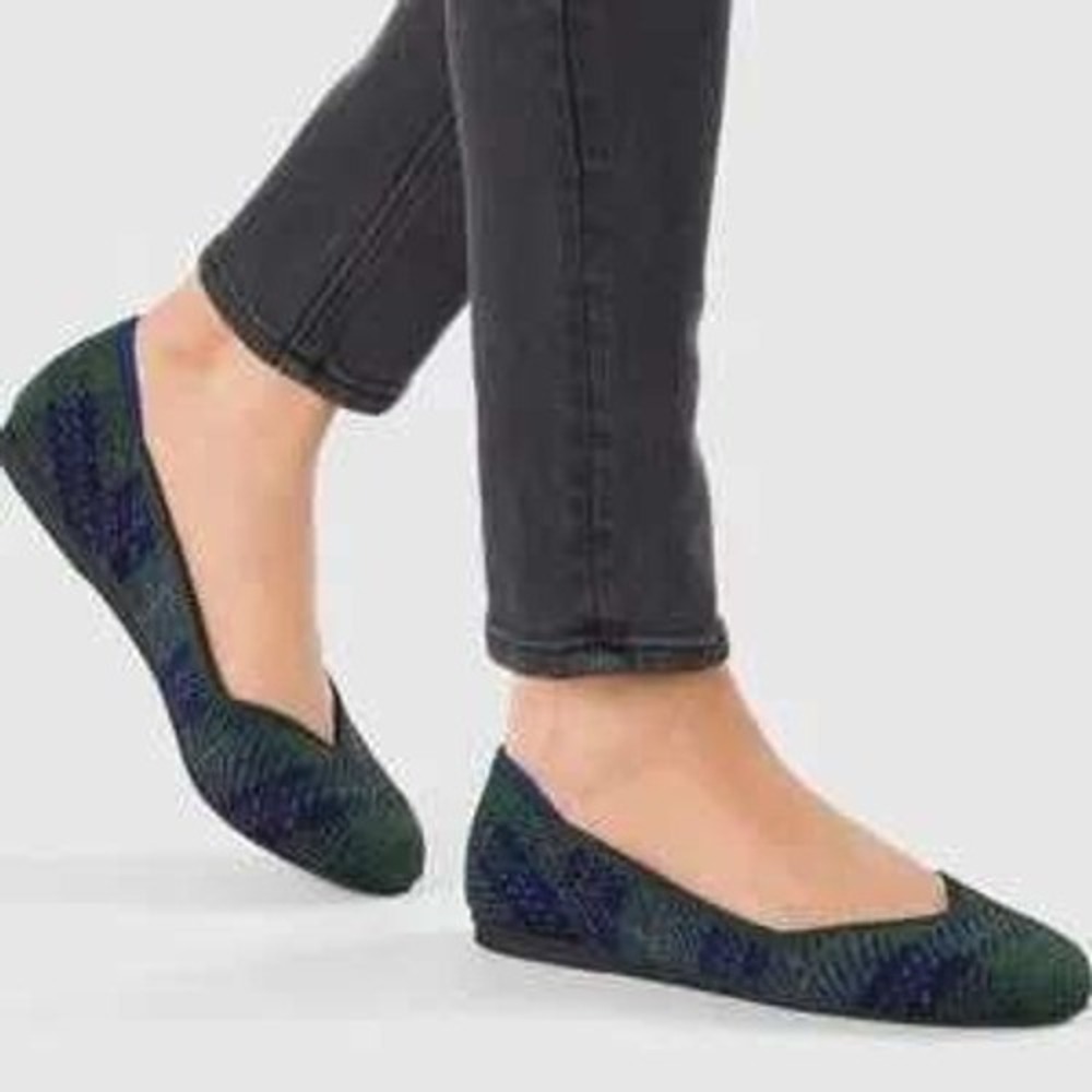 Rothys The Flat Flats in Discontinued Forest Tartan Plaid Color Way Womens 8 - Picture 3 of 15